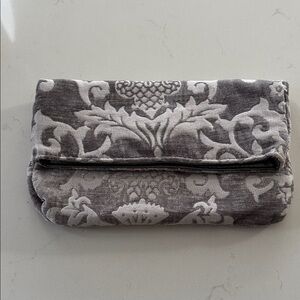 Elegant Gray & White Patterned Clutch ✨